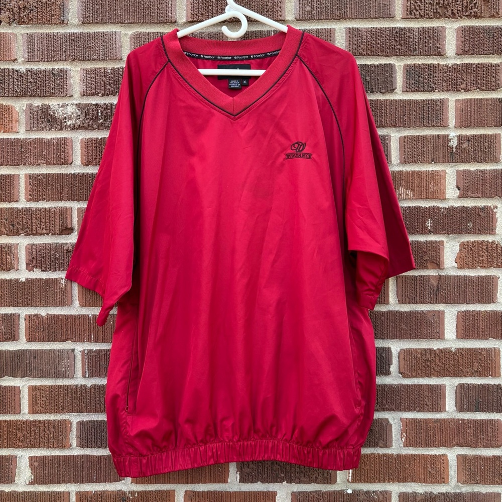 Footjoy FJ Golf Men XL Red Wind/Rain Pullover Monogrammed